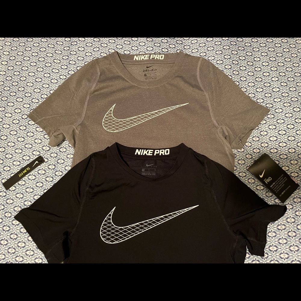 (2) Sz M Nike Pro Dri-Fit shorts gray one is NWT